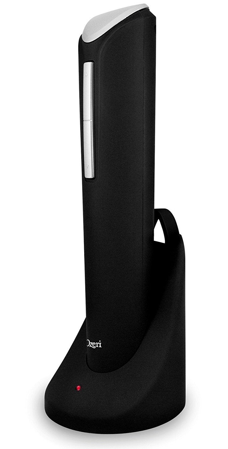 Ozeri Pro Electric Wine Bottle Opener in Black, with Wine Pourer, Stopper, Foil Cutter and Elegant Recharging Stand - Image 2